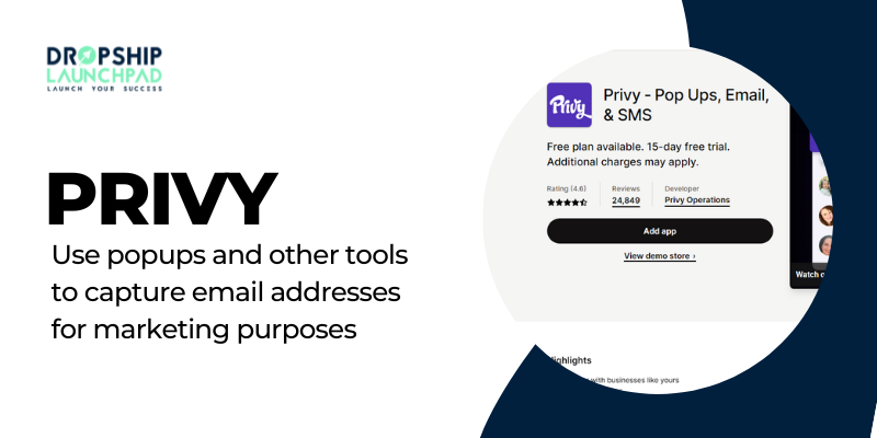 Privy Use popups and other tools to capture email addresses for marketing purposes