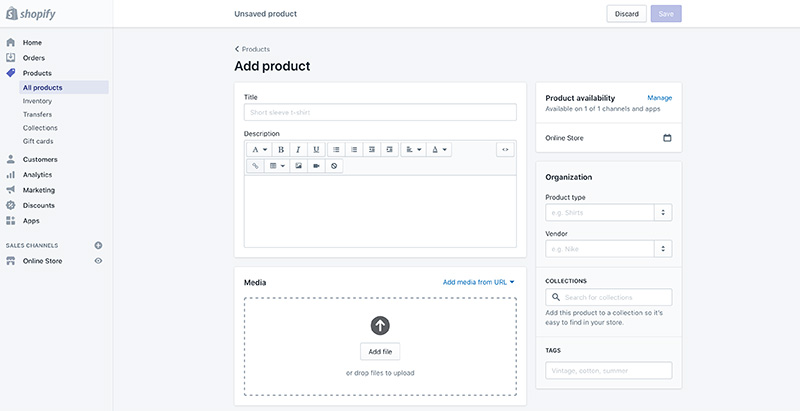 Shopify Account Setup: Add Products and Categories