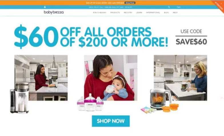Baby dropshipping stores: BabyBrezza.com