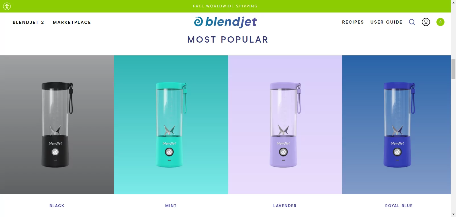 Shopify kitchen stores: BlendJet