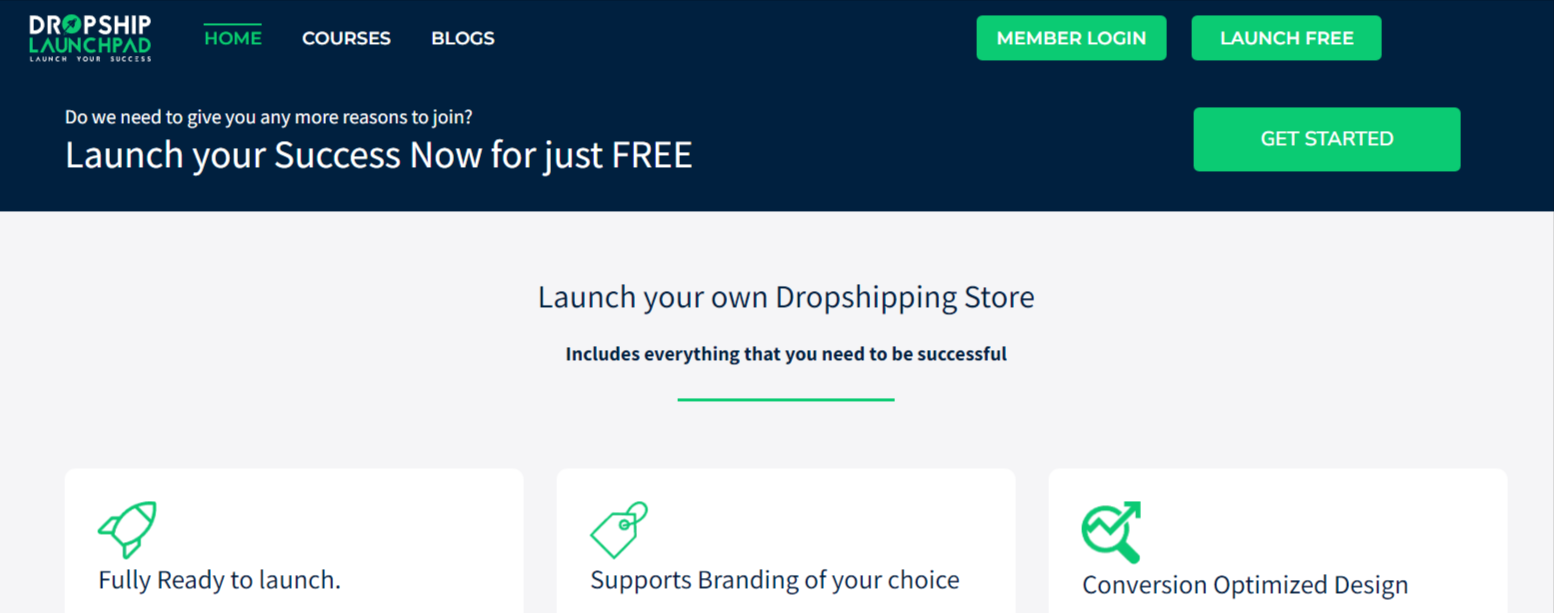 Get a free Gym need website from DROPSHIP LAUNCHPAD