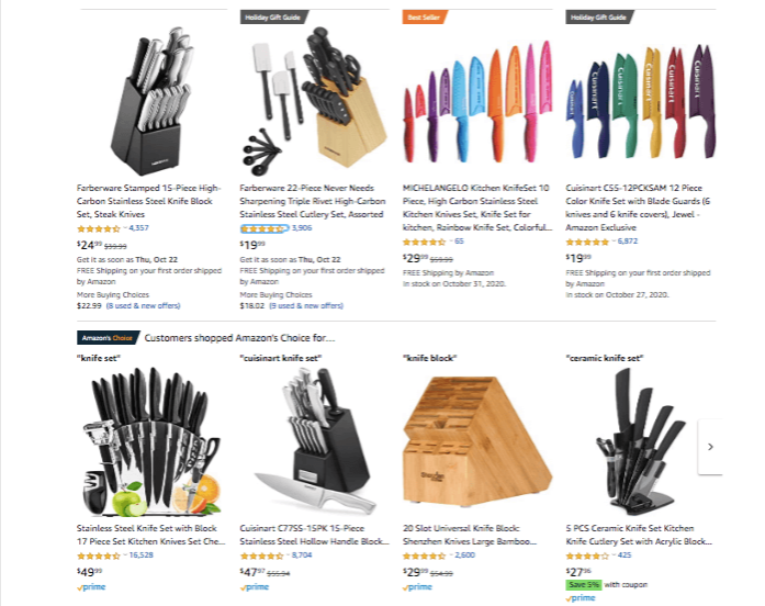 Best dropshipping kitchen products: Knife Sets