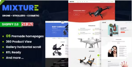 Features of drone shopify website: