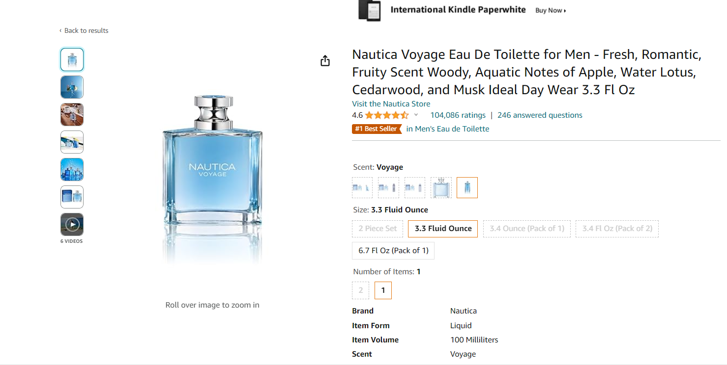 Best Aquatic Scent (Men) - Nautica Voyage Eau De Toilette for Men