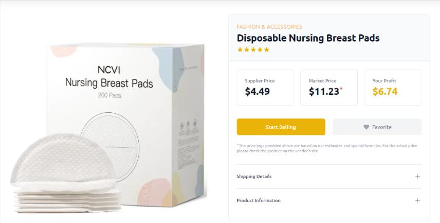 Best Kidswear Dropshipping Products: Nursing Pads