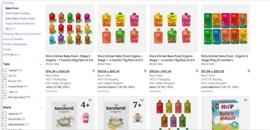 Best kidswear dropshipping products: Organic Baby Food Dropshipping