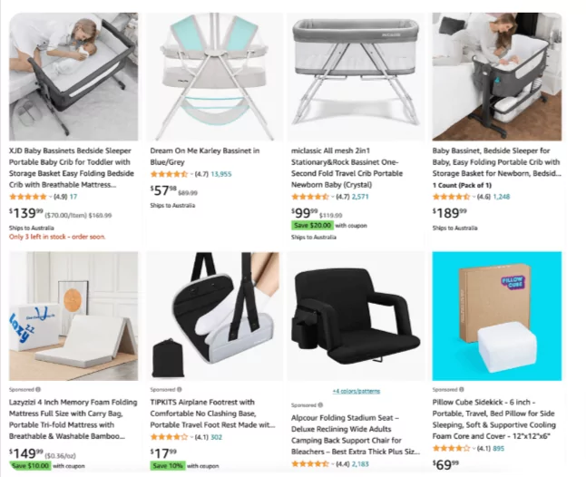 Best baby dropshipping products: Portable Folding Baby Bed