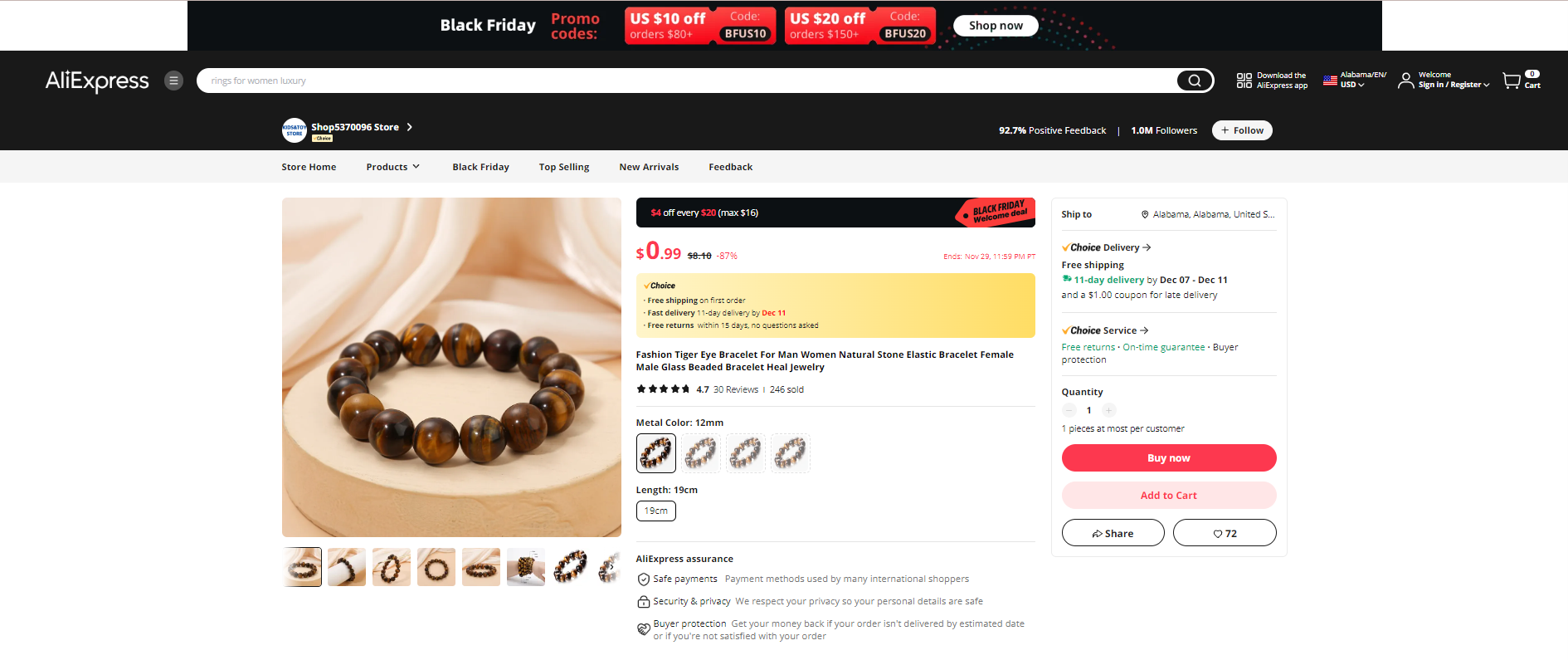 Best Jewelry Products to Dropship: Tiger Eye Bracelet For Men