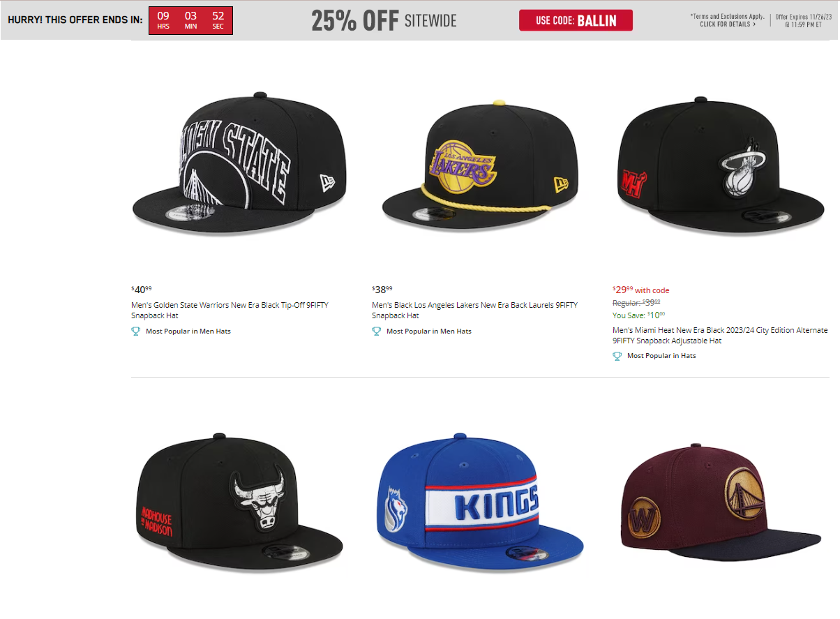 Top-Selling NBA Caps/Snapbacks: