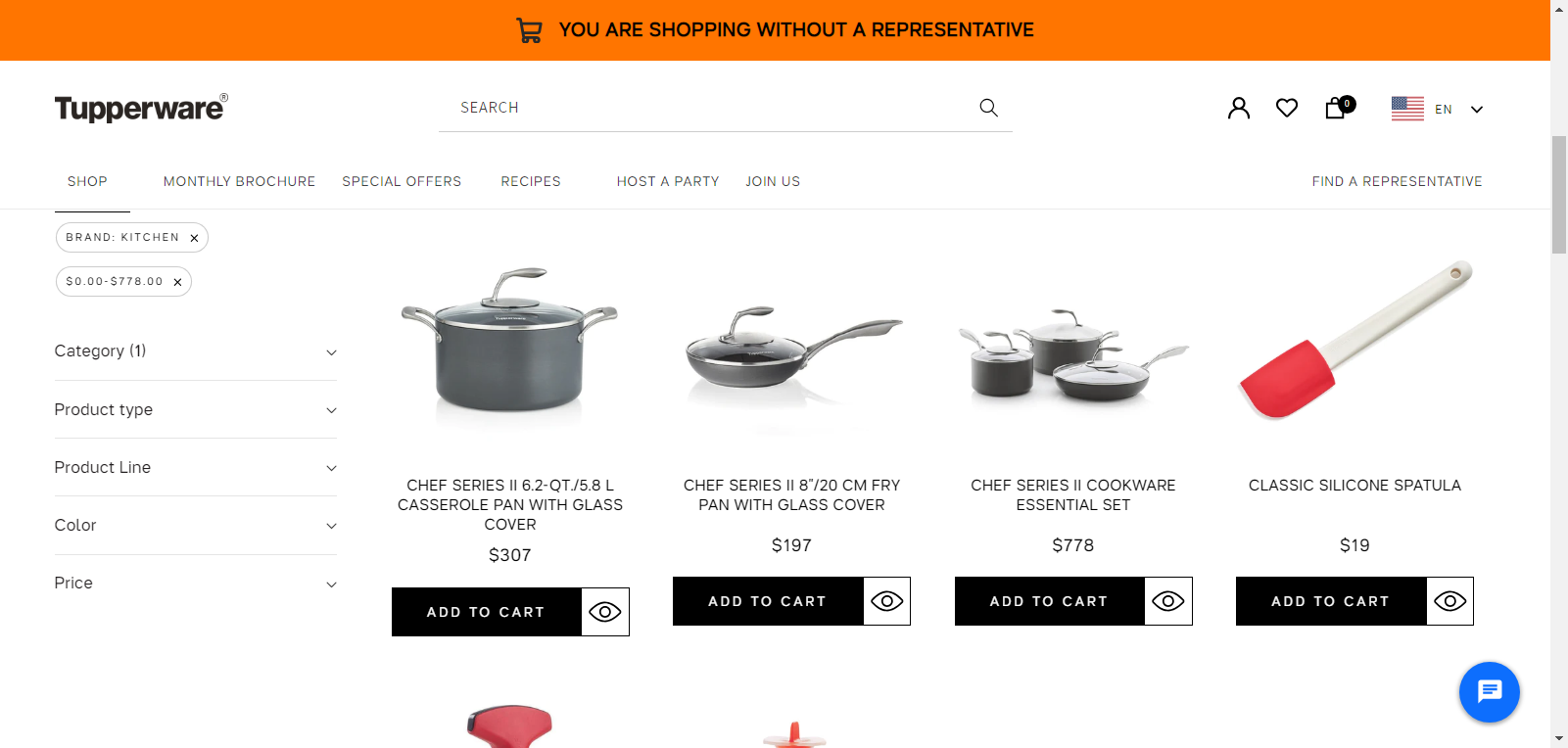 Shopify kitchen stores: Tupperware