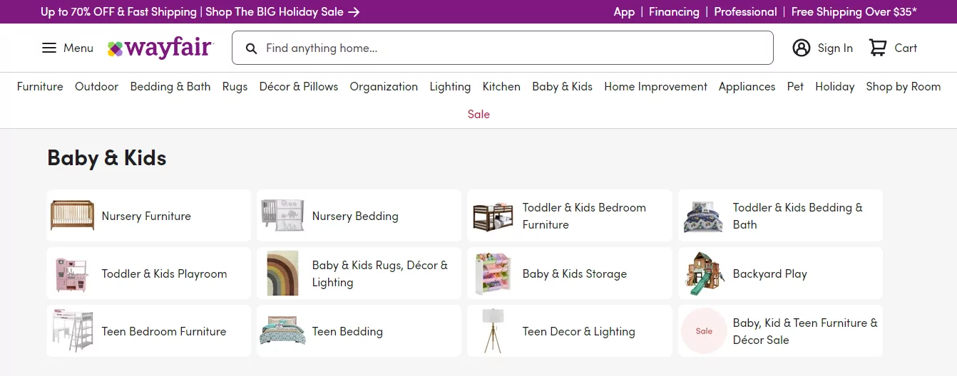 Best Baby Products Dropshipping Suppliers: Wayfair