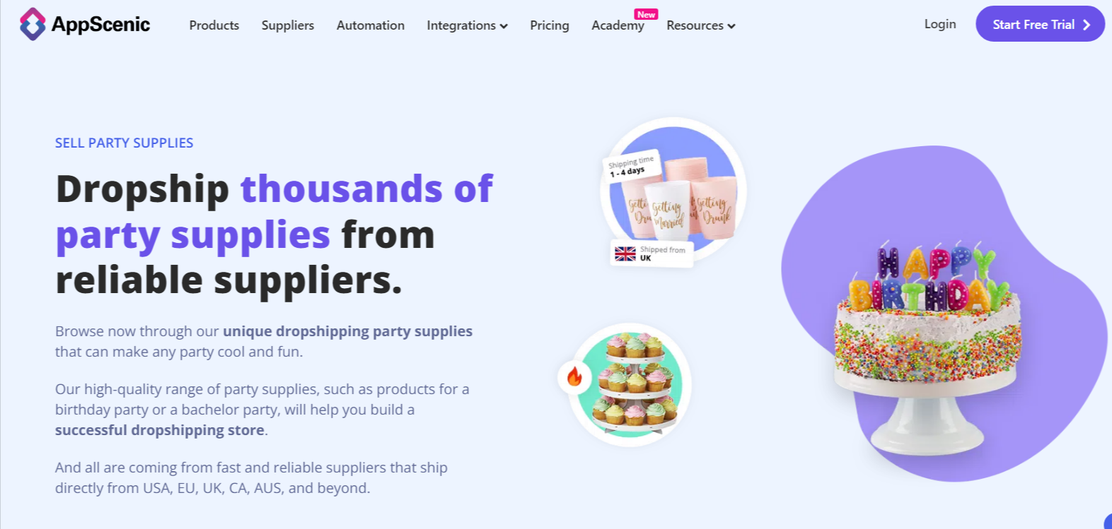 Best party decor dropshipping Suppliers: APP SCENIC