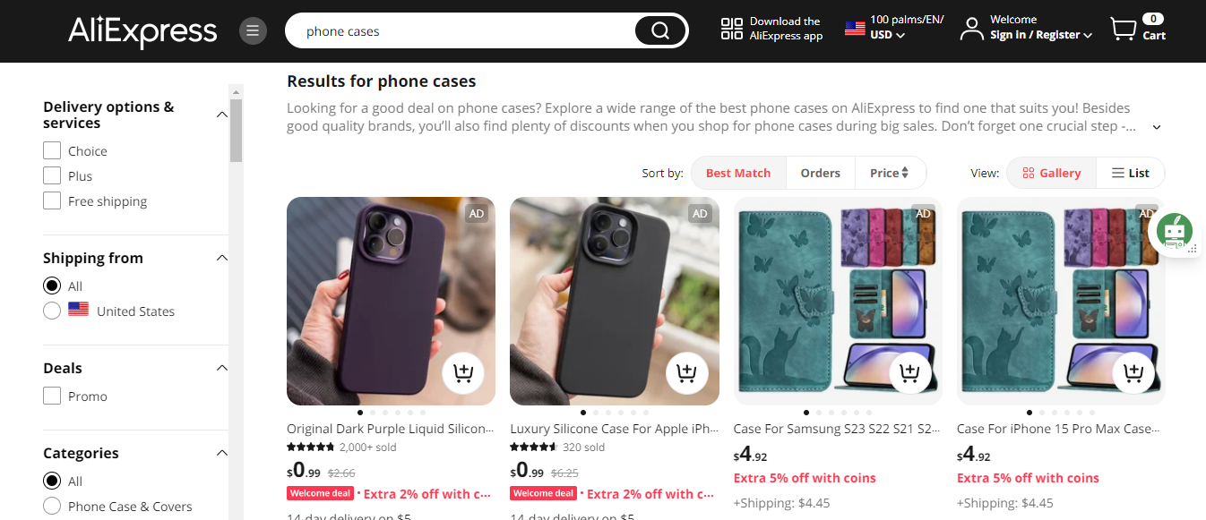 AliExpress: Unrivalled Diversity and Efficiency in Phone Case Dropshipping