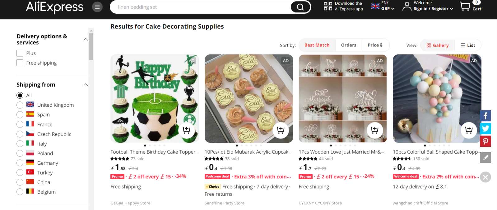 Best cake decoration Dropshipping Suppliers: AliExpress