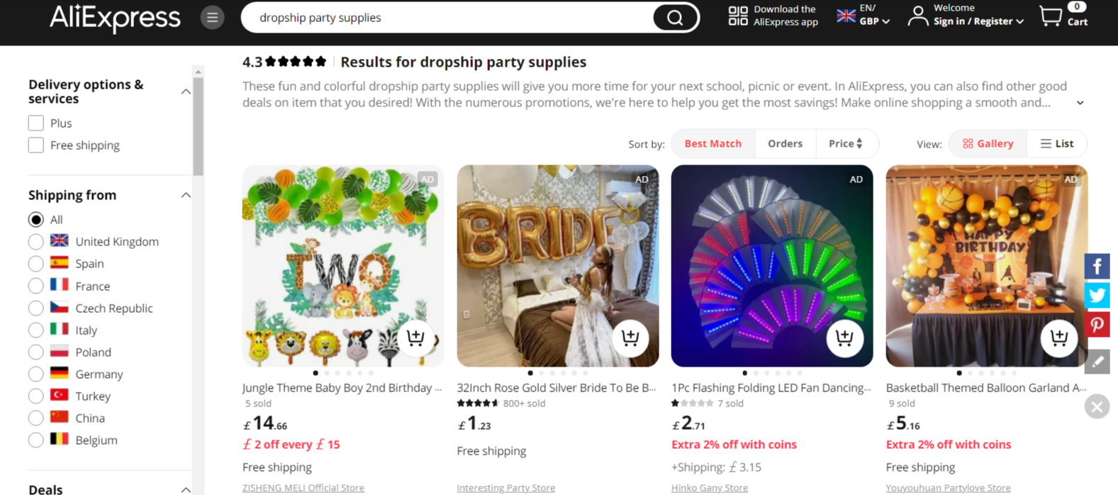 Best party decor dropshipping Suppliers: AliExpress