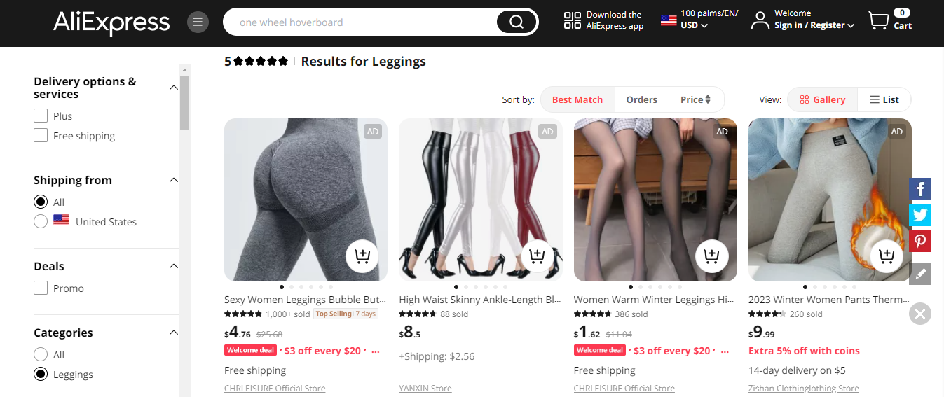 AliExpress: The Top Consumer Choice for Leggings Dropshipping