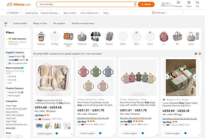 Alibaba: Empower Your Dropshipping Business with Diverse New Mom Products