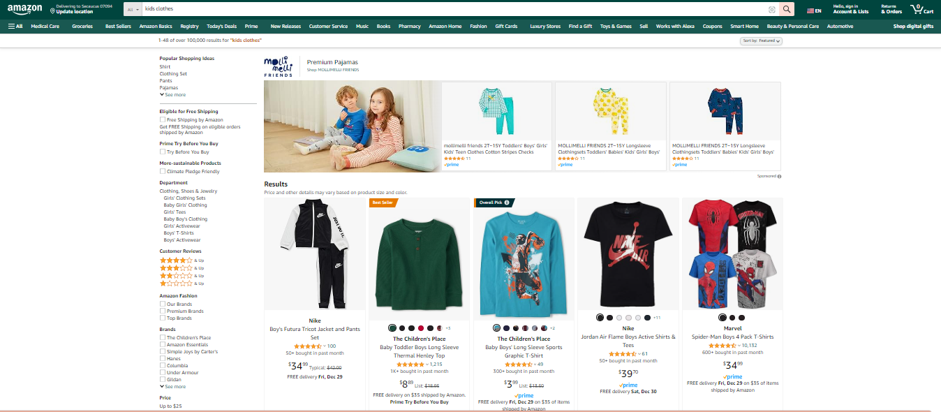 Amazon: Kidswear Dropshipping with a Global Giant