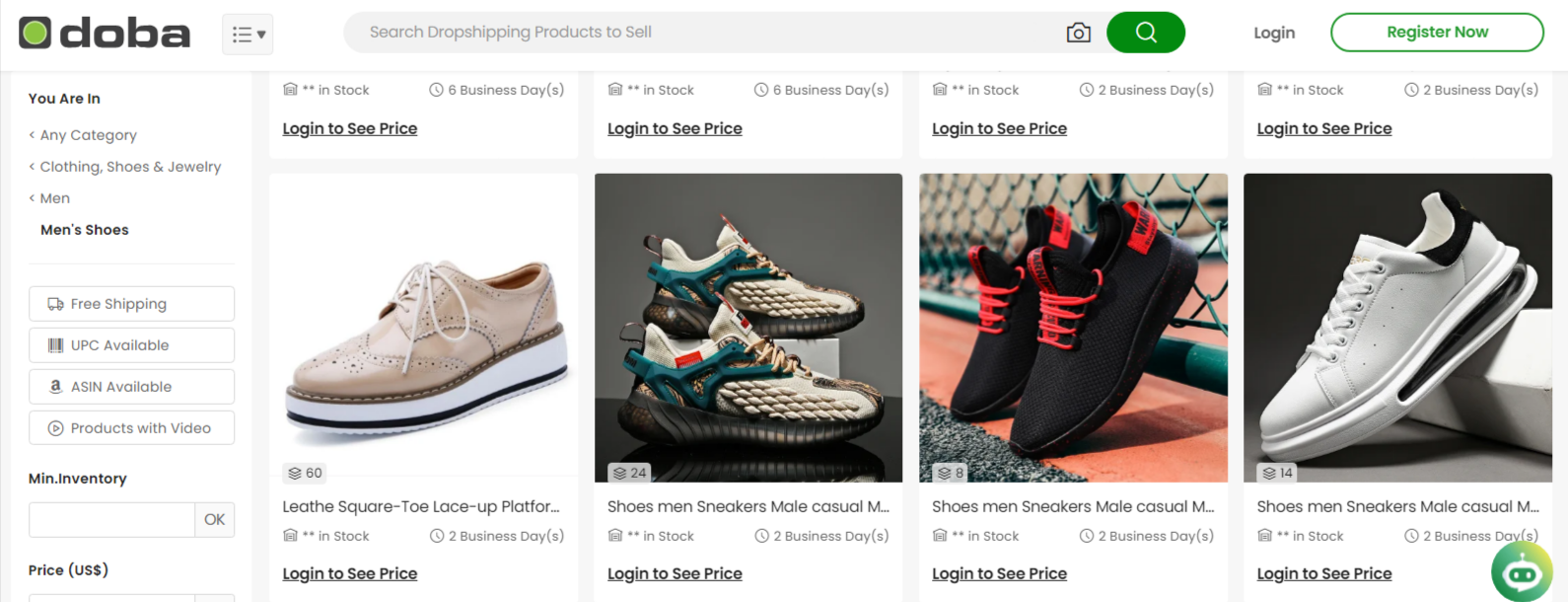 Best Luxury Shoe Dropshipping Suppliers: DOBA