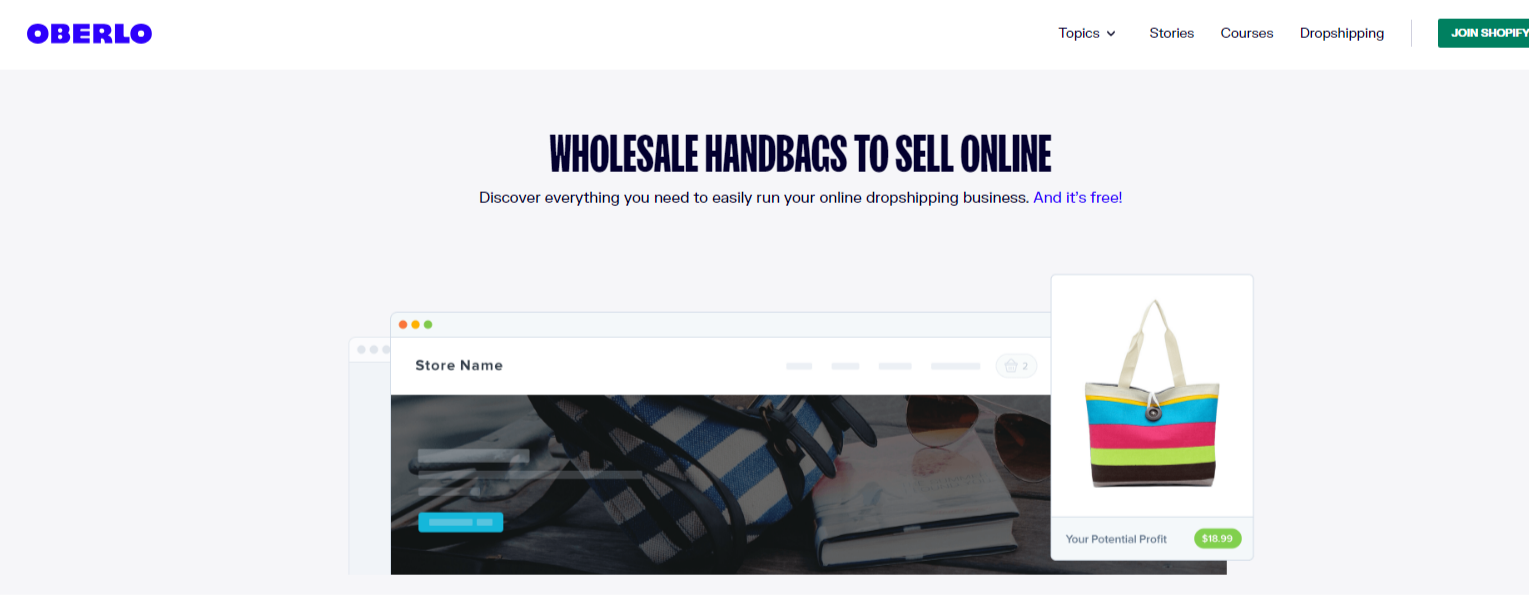 Best bags Dropshipping Suppliers: Oberlo