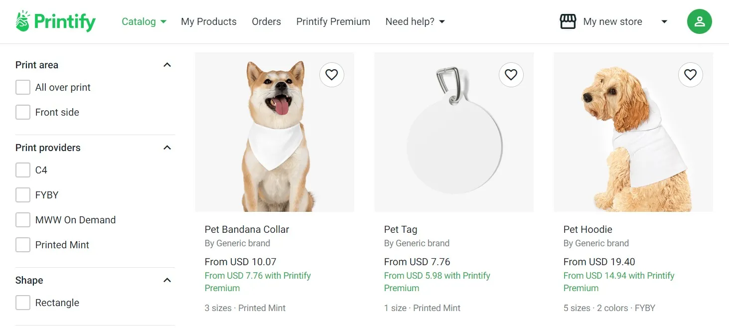 Best Pet Dropshipping Suppliers: Printify