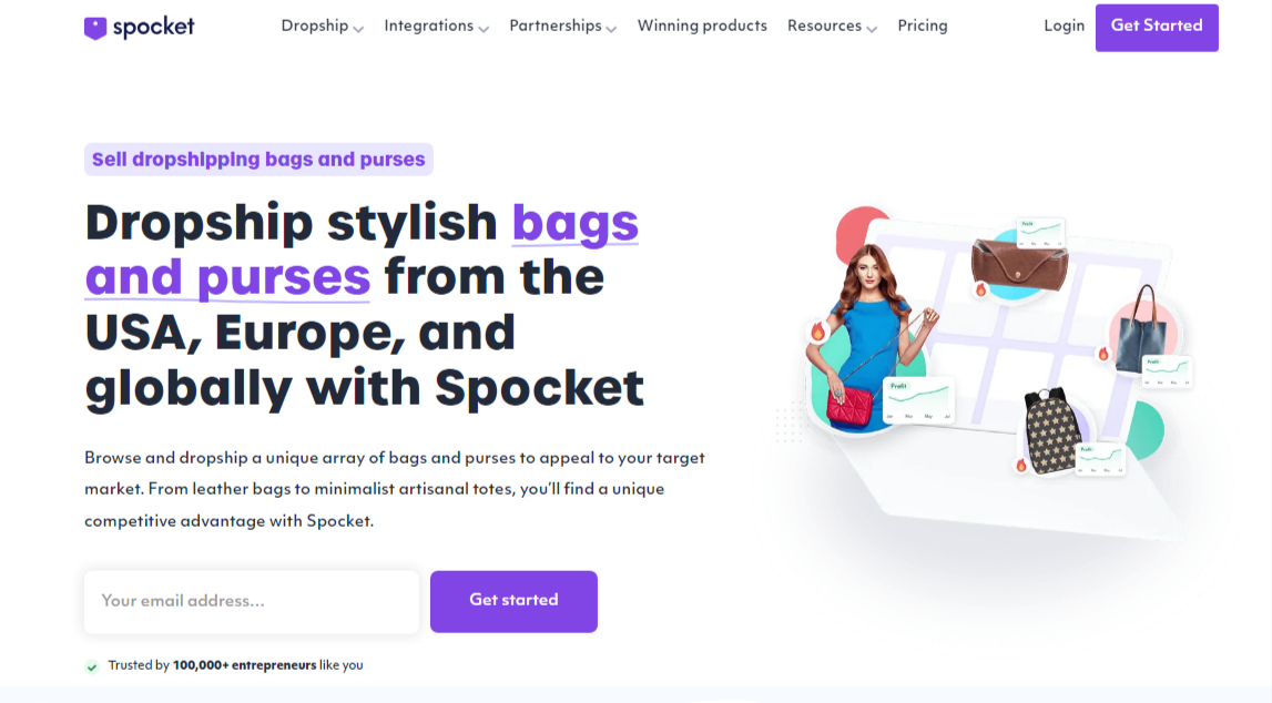 Best bags Dropshipping Suppliers: Spocket