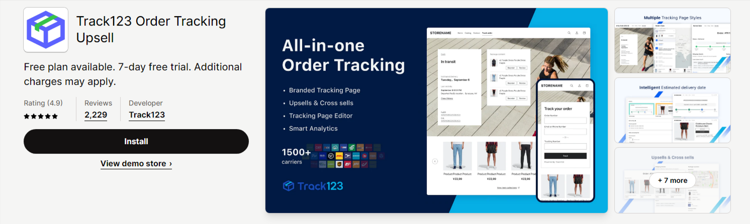 Best Free dropshipping Apps for Shopify: Track123 Order Tracking Upsell 