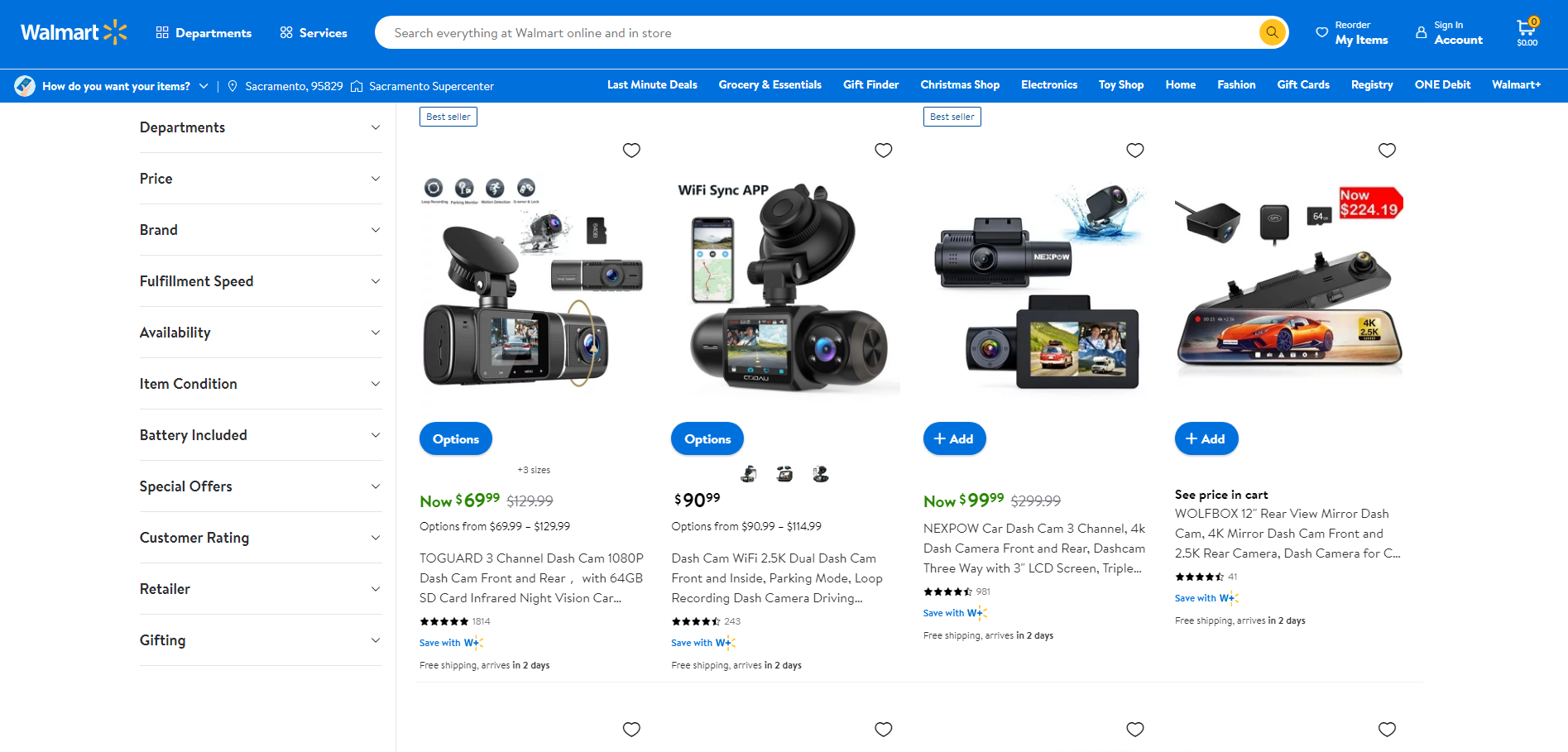 Best Dashcam and Accessories Dropshipping Suppliers 8: Walmart