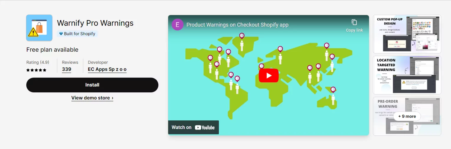 Warnify: Pro Warnings - Shopify App Overview