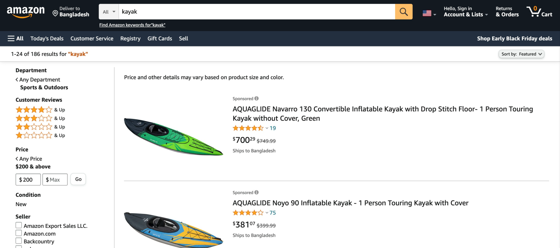 high-ticket dropshipping product Kayaks 