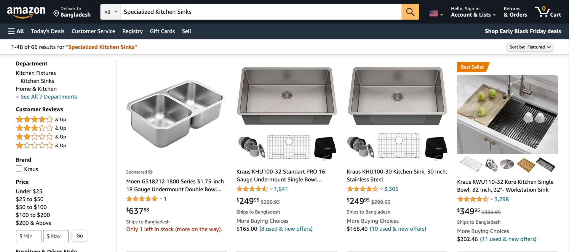 high-ticket dropshipping product Specialized Kitchen Sinks 