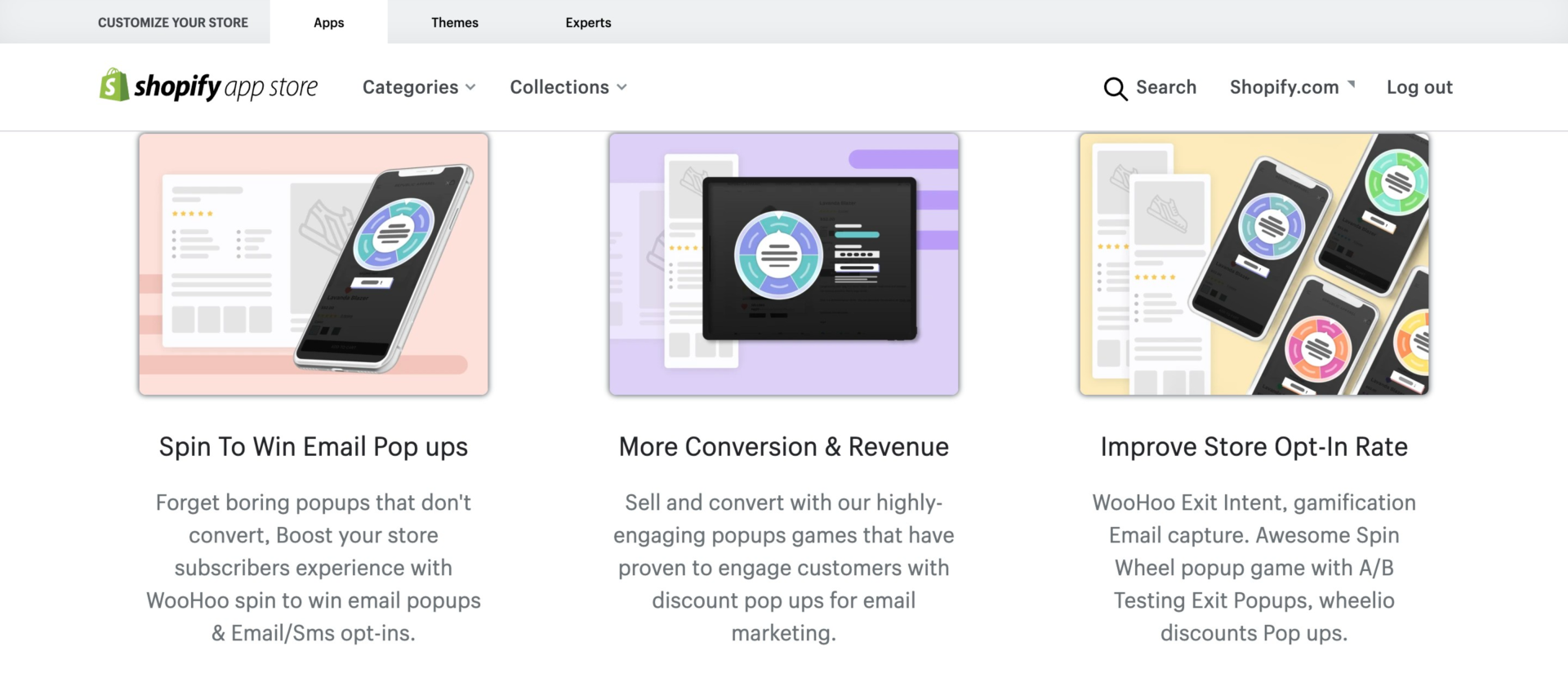 apps for increasing conversion rate: Woo Spin Popups: Wheel Popups 