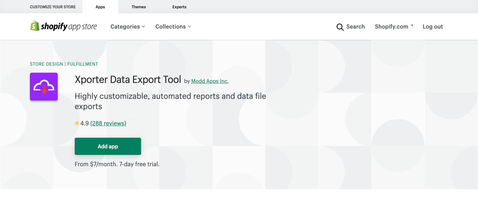 best Shopify dropshipping apps: Xporter Data Export Tool 