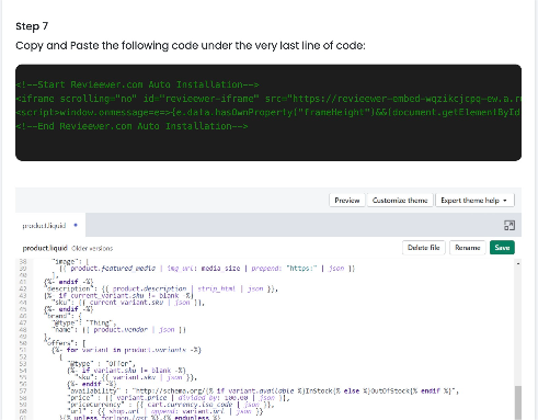 Step 7: You should copy and paste the following code in the very last line of the code. 