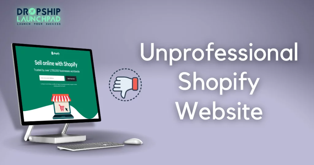 Unprofessional Shopify website 