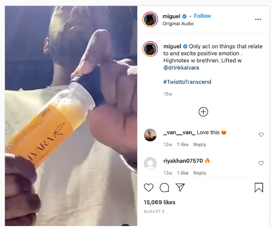Shoutout from Miguel (3.9 million followers)