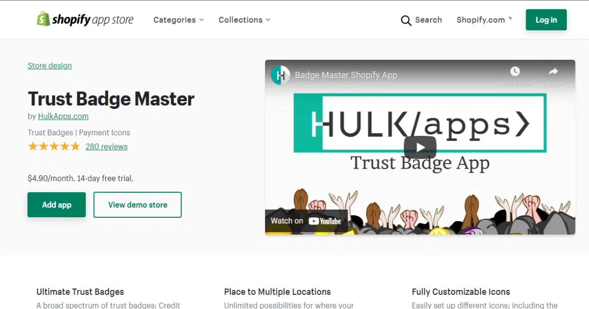 App #6: Trust Badge Master by HulkApps.com