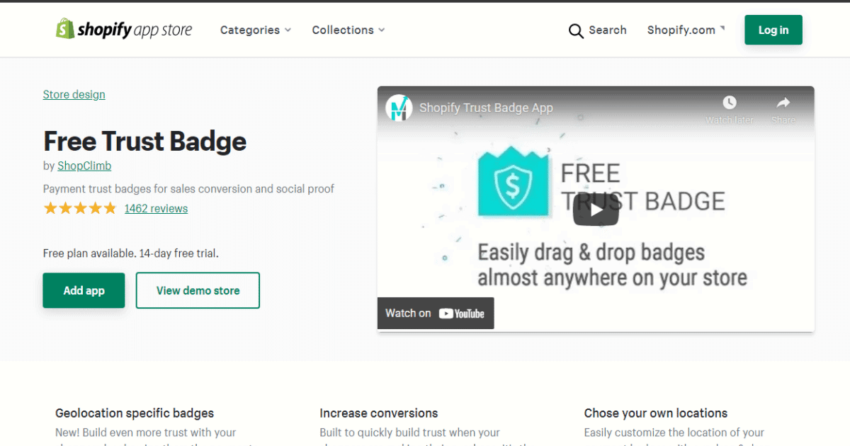 App #3: Free Trust Badge by ShopClimb