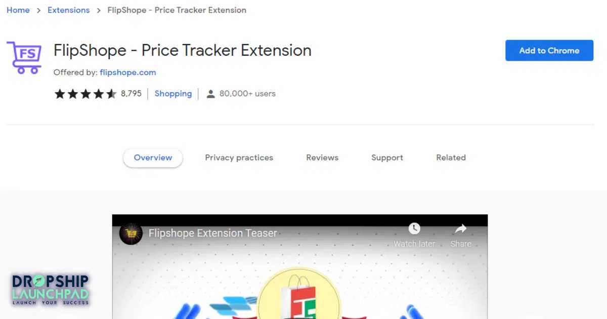 FlipShope - Price Tracker Extension