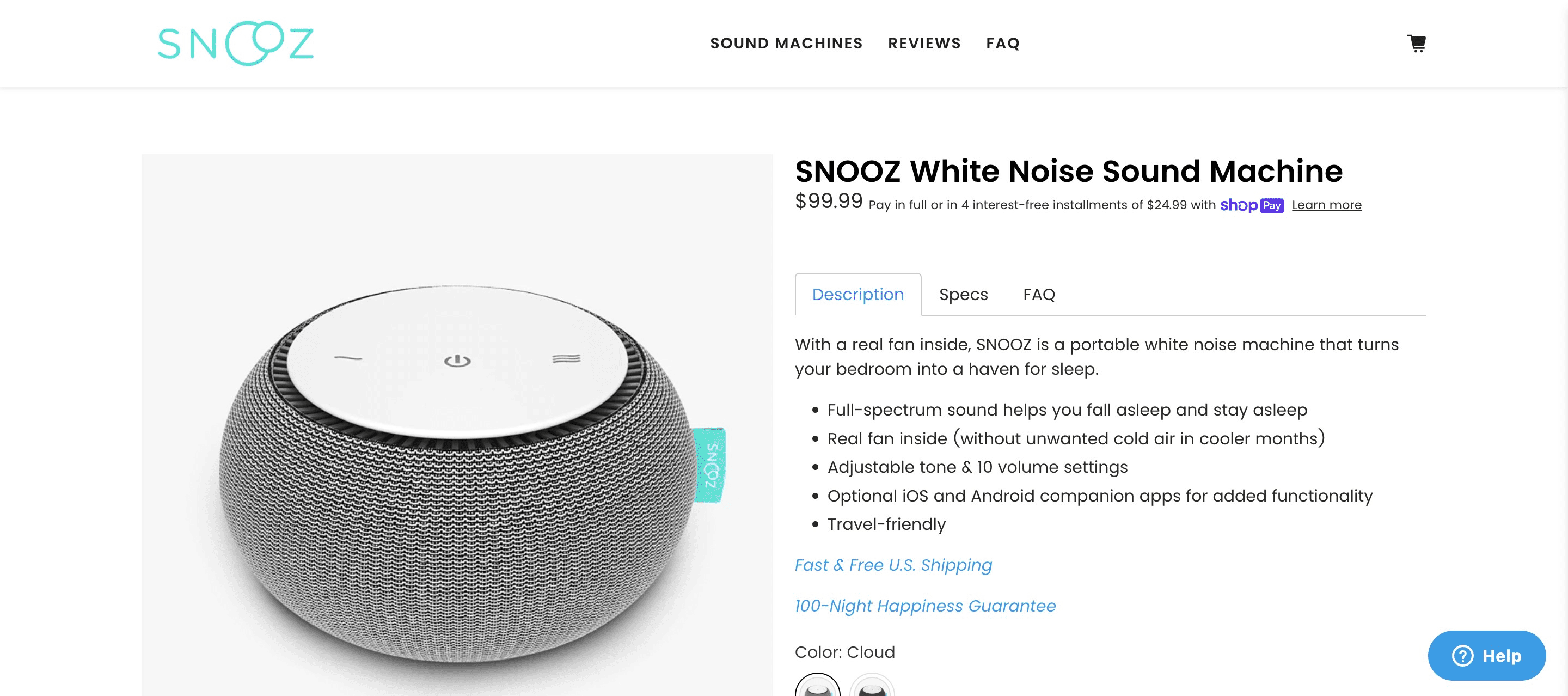 One product store examples: Snooz