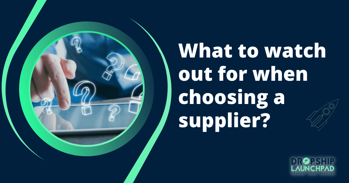 When selecting a supplier, what should be considered?