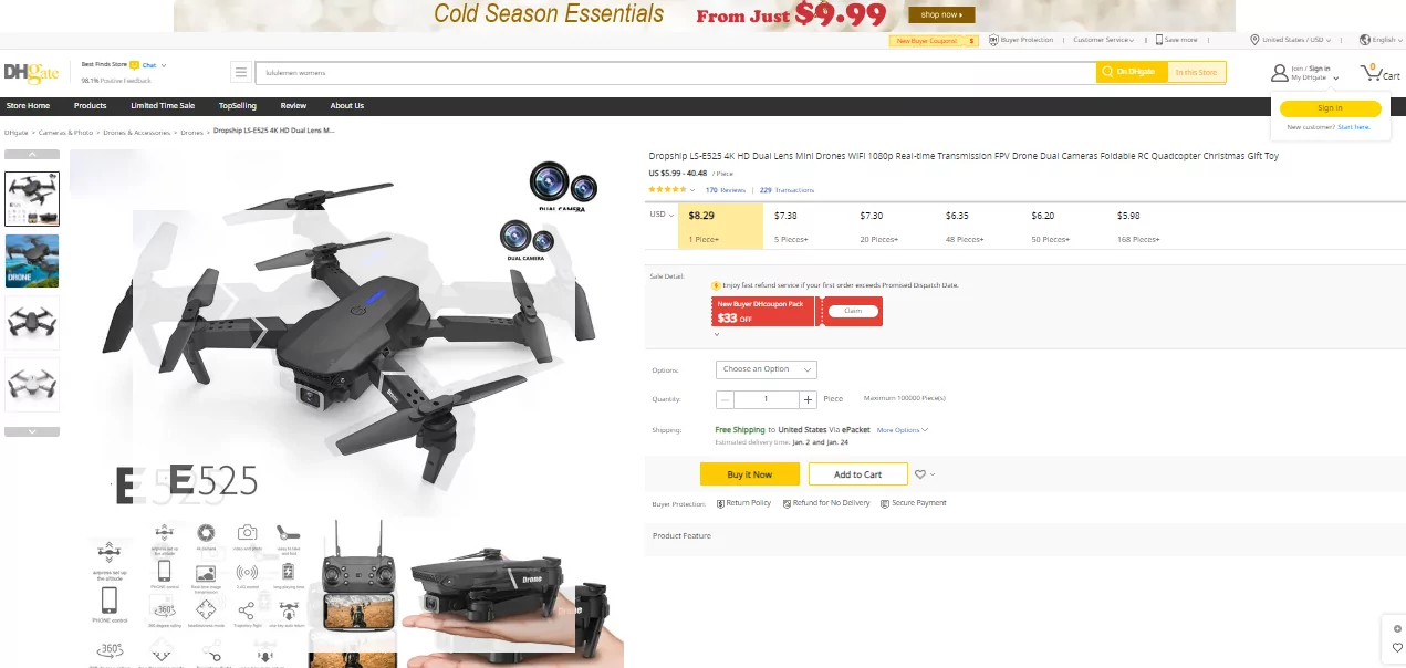 Best Drone Dropshipping Suppliers: DHGate